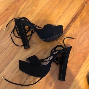 Charlotte Russe black lace up heels